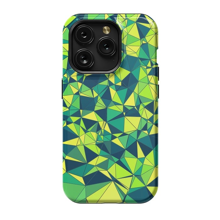 iPhone 15 Pro StrongFit Green Low Poly Design by Art Design Works