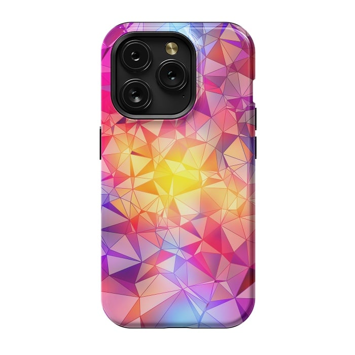 iPhone 15 Pro StrongFit Colorful Low Poly Design by Art Design Works