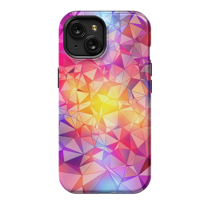 iPhone 15 StrongFit Colorful Low Poly Design by Art Design Works