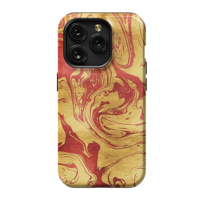 iPhone 15 Pro StrongFit Red Dragon Marble by Art Design Works