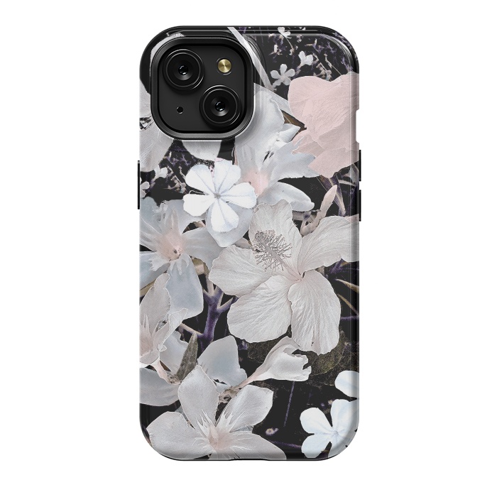 iPhone 15 StrongFit Dark flowers II by Susanna Nousiainen