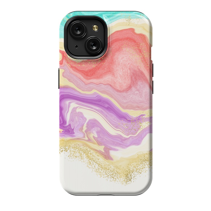 iPhone 15 StrongFit Colorful Marble by Noonday Design
