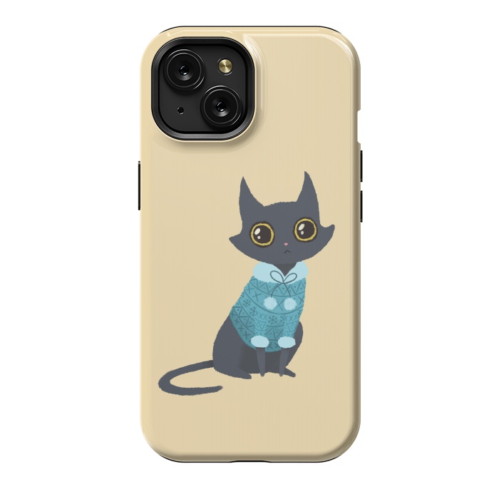 iPhone 15 StrongFit Cozy cat by Laura Nagel