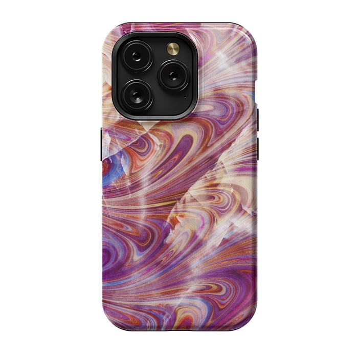iPhone 15 Pro StrongFit purple pink marble art by Oana 