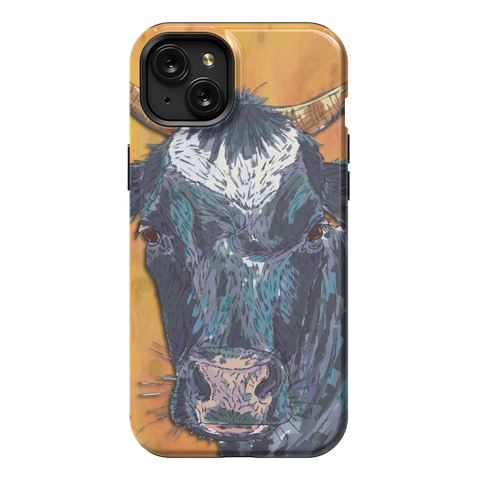 iPhone 15 Plus StrongFit Cow in Yellow by Lotti Brown