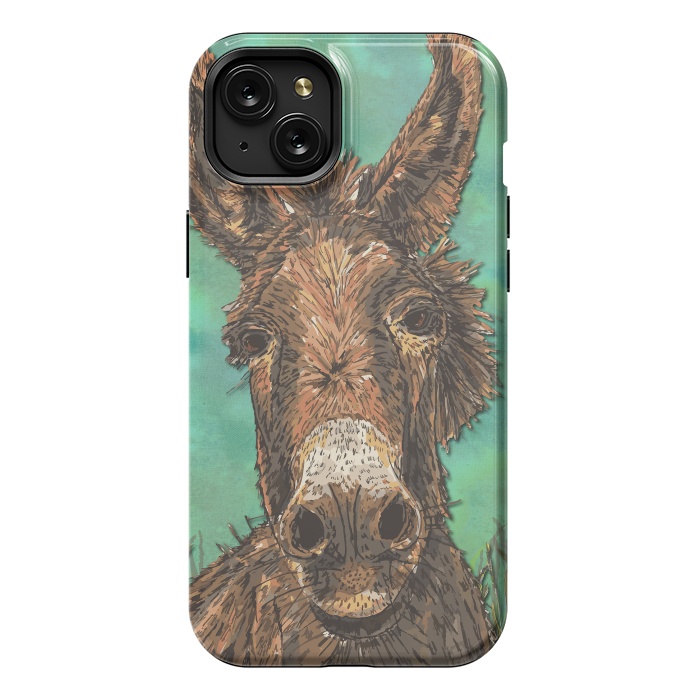 iPhone 15 Plus StrongFit Little Brown Donkey by Lotti Brown