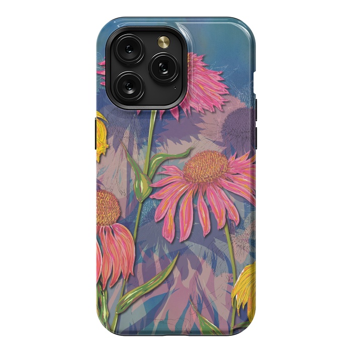 iPhone 15 Pro Max StrongFit Pink Coneflowers by Lotti Brown