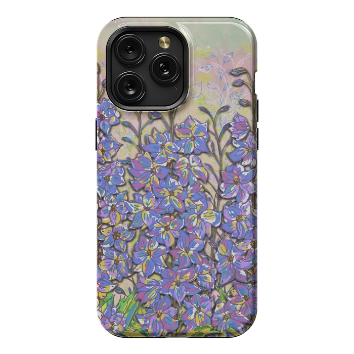 iPhone 15 Pro Max StrongFit Darling Delphiniums by Lotti Brown