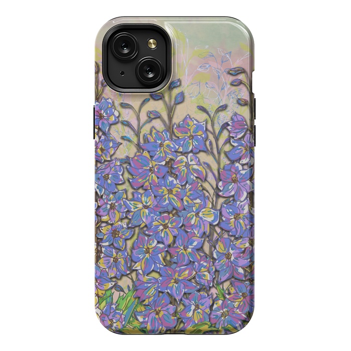 iPhone 15 Plus StrongFit Darling Delphiniums by Lotti Brown