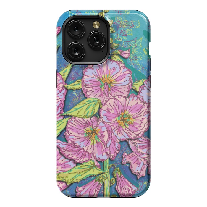 iPhone 15 Pro Max StrongFit Hollyhocks by Lotti Brown