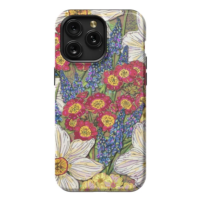 iPhone 15 Pro Max StrongFit Spring Flowers by Lotti Brown