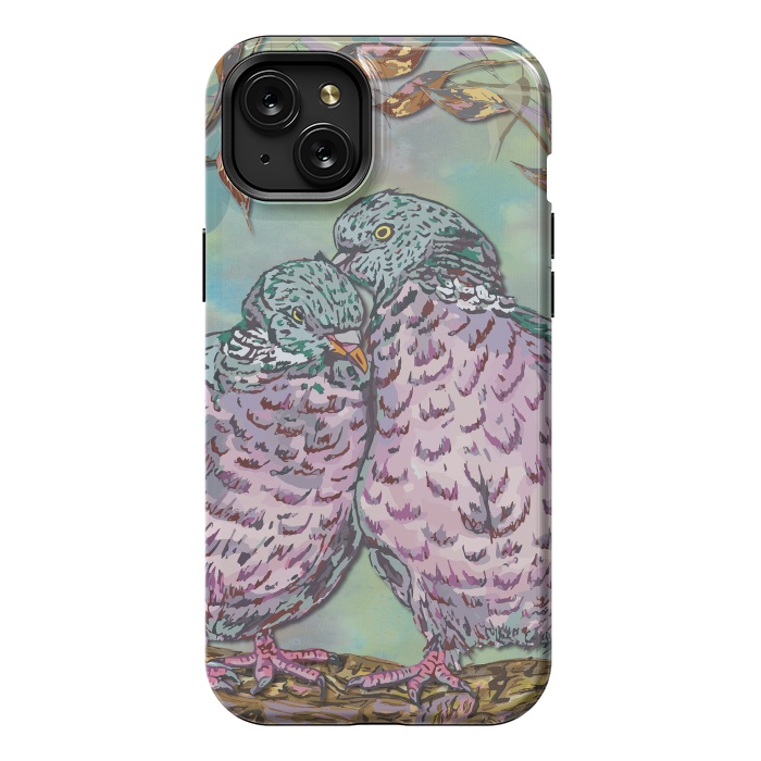 iPhone 15 Plus StrongFit Loving Ring Doves by Lotti Brown