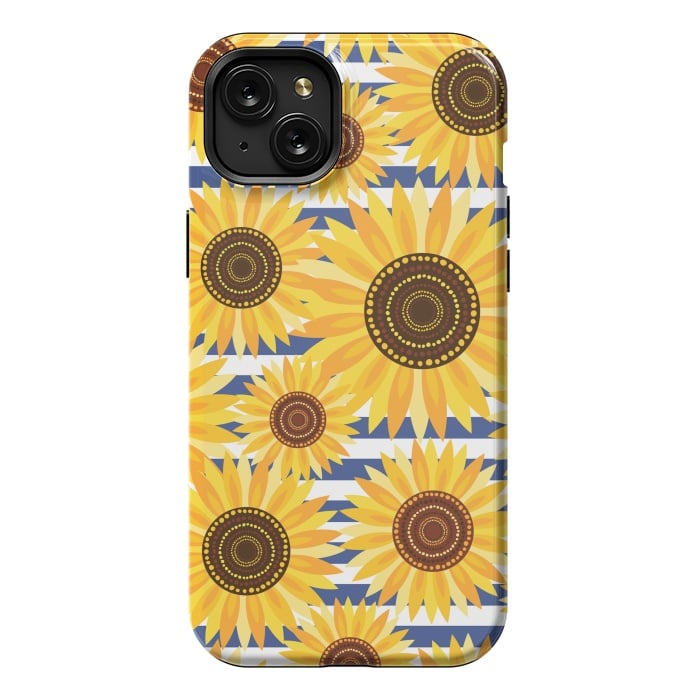 iPhone 15 Plus StrongFit Sunflowers by Laura Grant