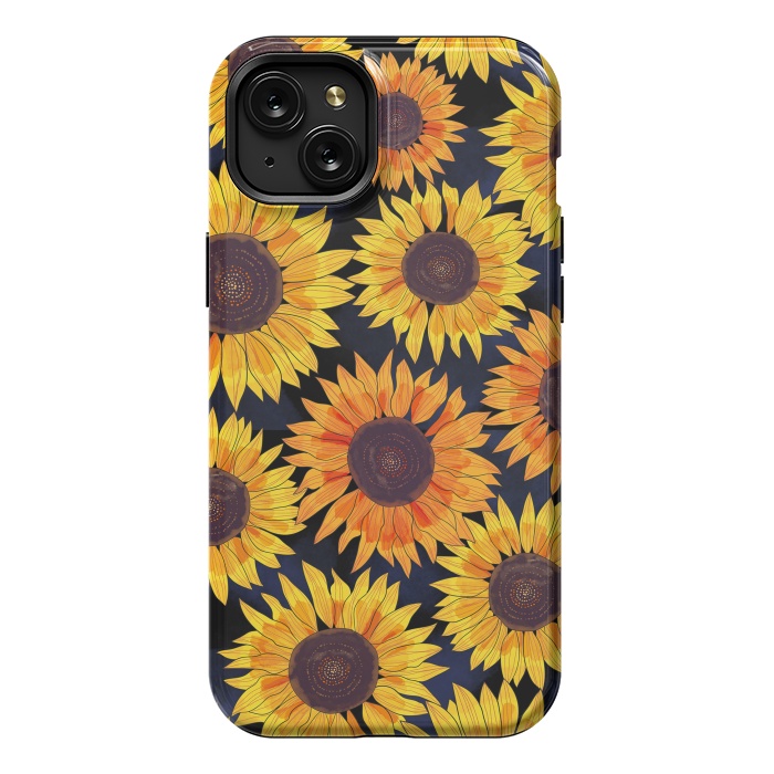 iPhone 15 Plus StrongFit Sunflowers 2 by Laura Grant