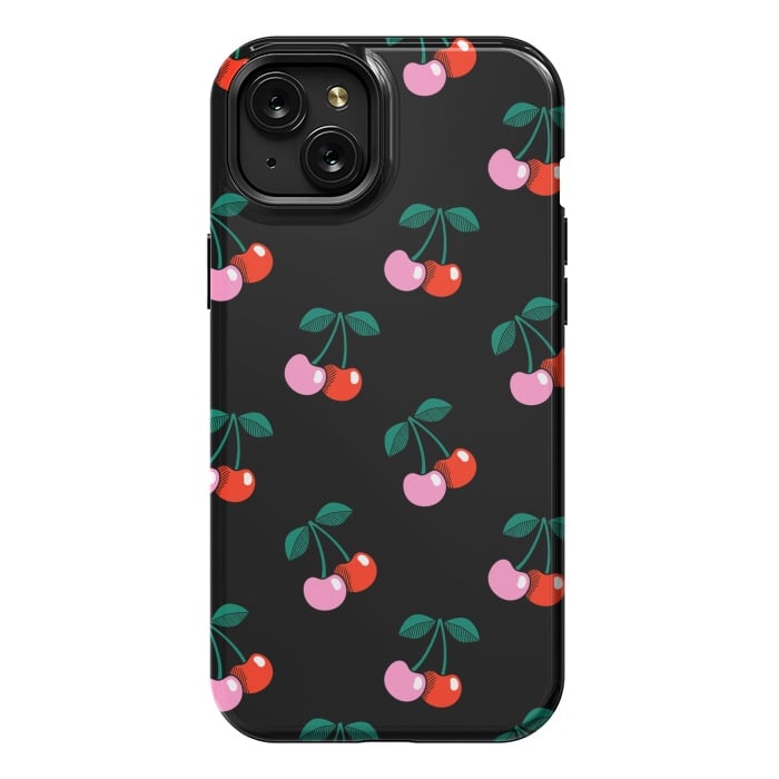 iPhone 15 Plus StrongFit Cherries by Laura Grant