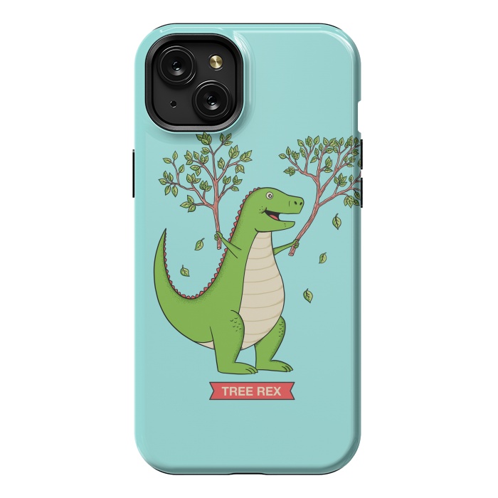 iPhone 15 Plus StrongFit Tree Rex Blue Version by Coffee Man