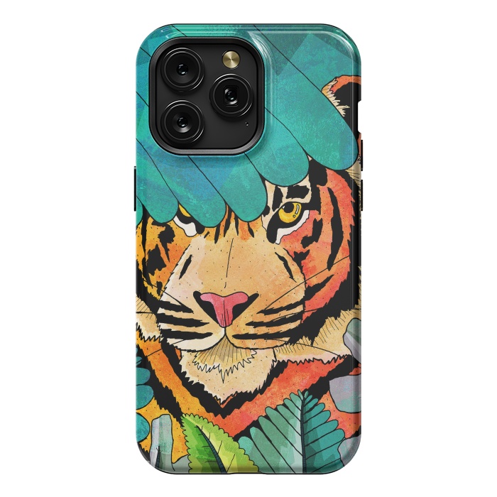 iPhone 15 Pro Max StrongFit Jungle tiger hunter by Steve Wade (Swade)