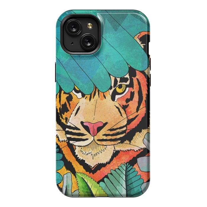 iPhone 15 Plus StrongFit Jungle tiger hunter by Steve Wade (Swade)