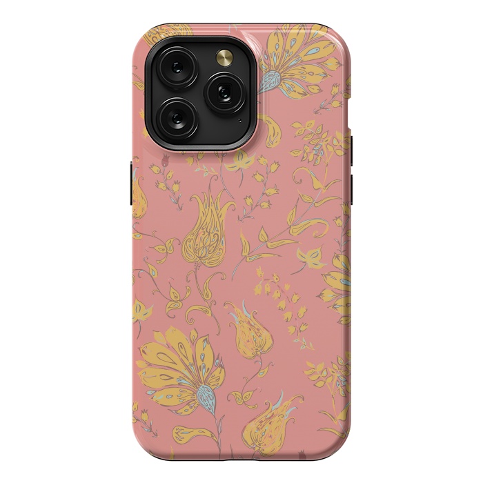 iPhone 15 Pro Max StrongFit Paradise Floral - Coral & Yellow by Lotti Brown