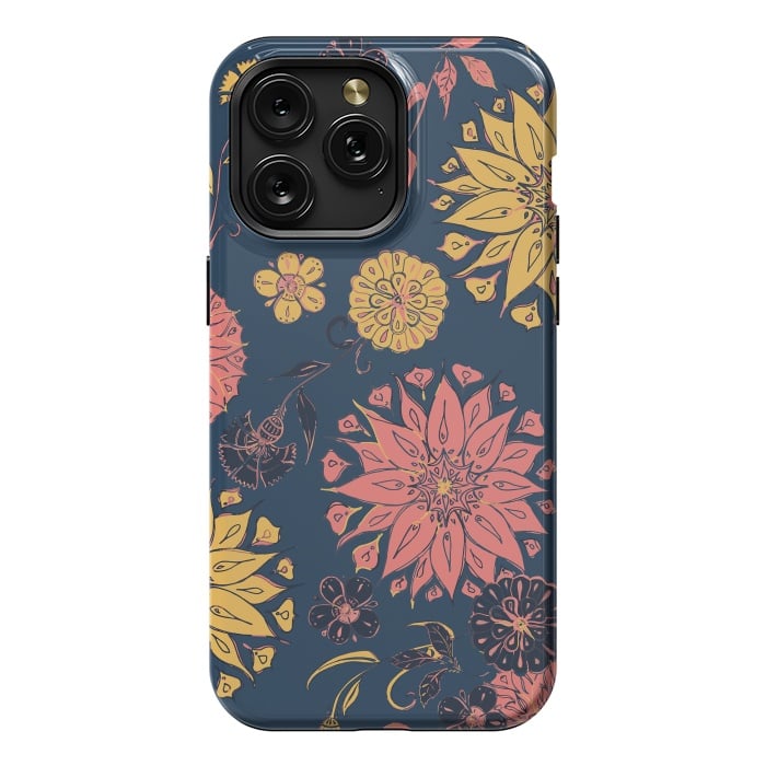 iPhone 15 Pro Max StrongFit Multi-Florals - Blue, Pink & Yellow by Lotti Brown
