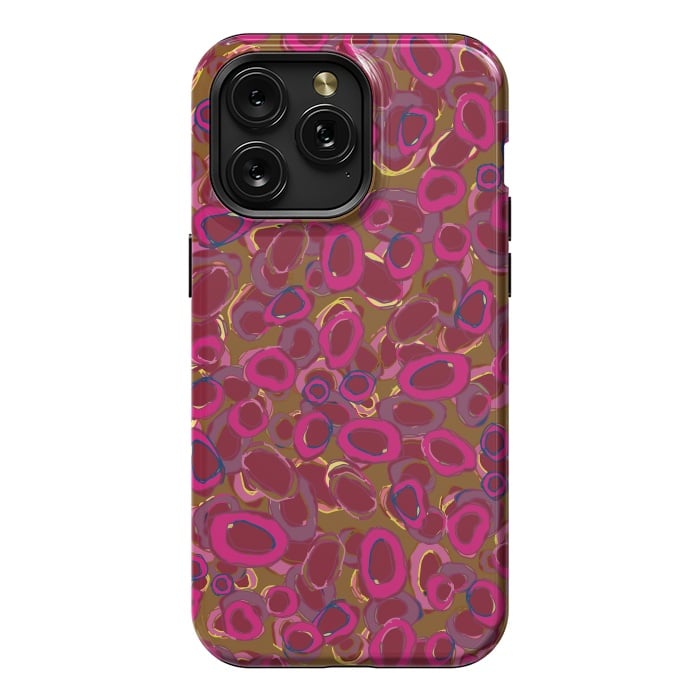 iPhone 15 Pro Max StrongFit Bold Circles - Red & Pink by Lotti Brown