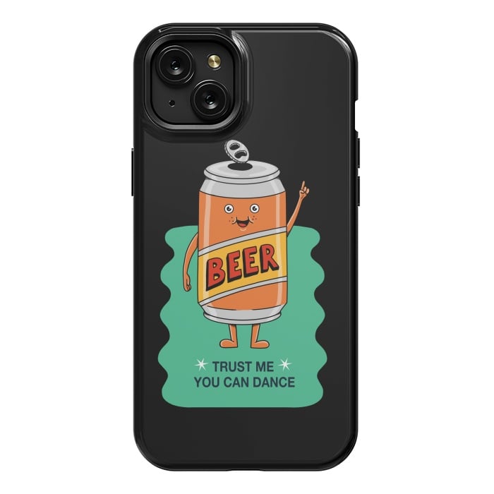 iPhone 15 Plus StrongFit Beer you can dance black by Coffee Man