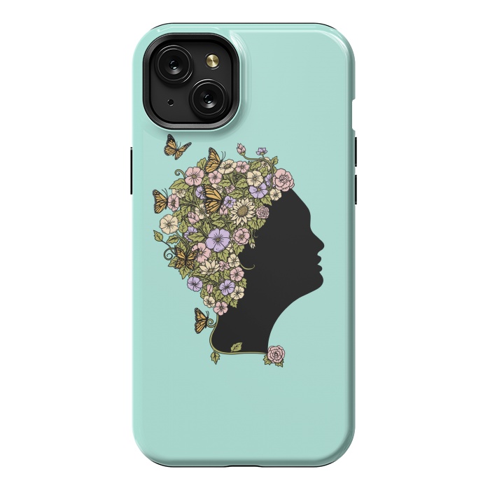 iPhone 15 Plus StrongFit Floral lady by Coffee Man