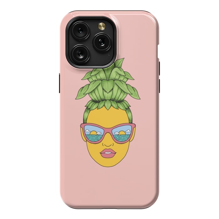 iPhone 15 Pro Max StrongFit Pineapple Girl Pink by Coffee Man