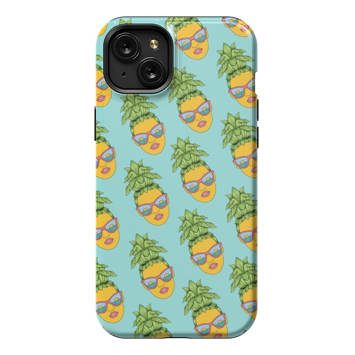 iPhone 15 Plus StrongFit Pineapple Girl pattern by Coffee Man