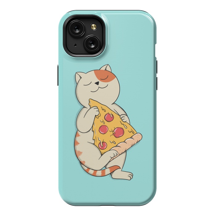 iPhone 15 Plus StrongFit Cat and Pizza by Coffee Man