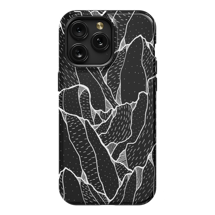 iPhone 15 Pro Max StrongFit Black and white pattern hills by Steve Wade (Swade)