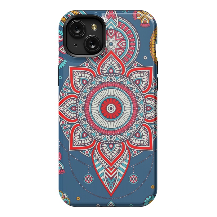 iPhone 15 Plus StrongFit Blue Mandala Of The Indians  by ArtsCase