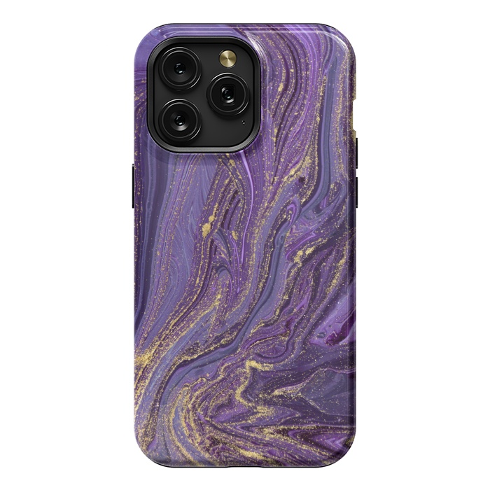 iPhone 15 Pro Max StrongFit Purple and Gold Marble by ArtsCase