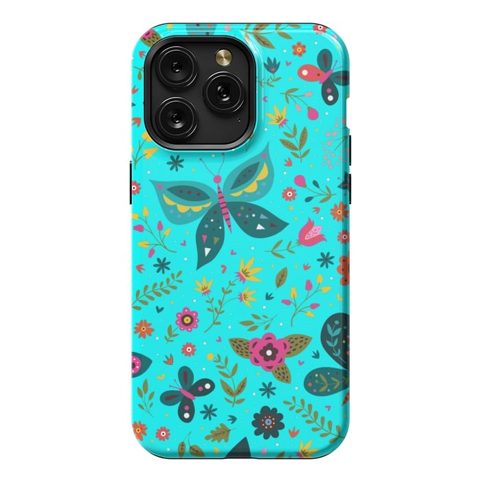 iPhone 15 Pro Max StrongFit Butterflies Dancing In Aquamarine by ArtsCase