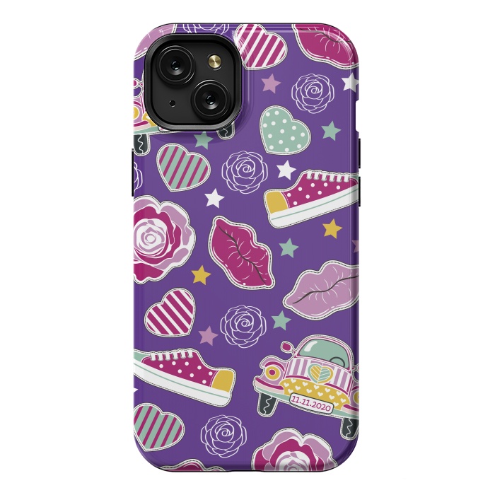 iPhone 15 Plus StrongFit Purple Hippie Style by ArtsCase