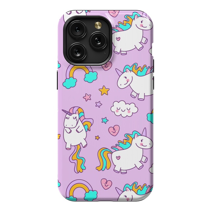 iPhone 15 Pro Max StrongFit Unicorns Pink Patterns by ArtsCase