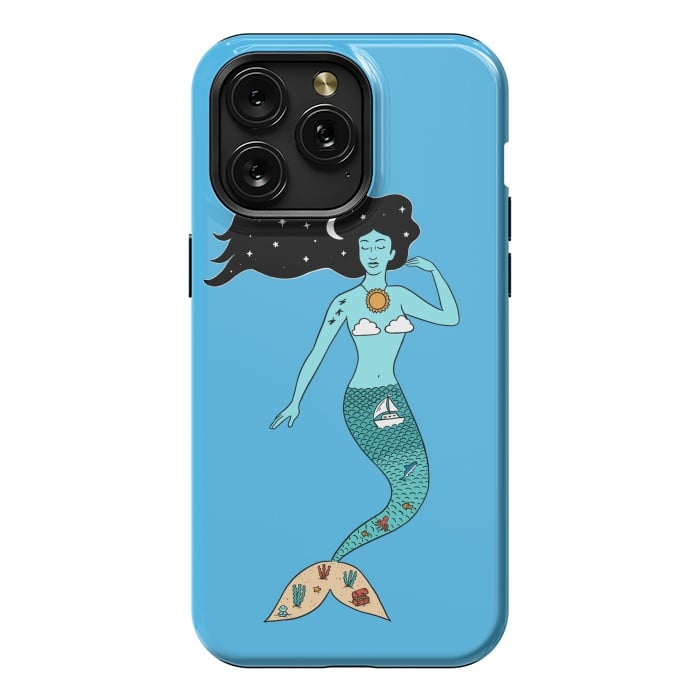 iPhone 15 Pro Max StrongFit Mermaid Nature Blue by Coffee Man