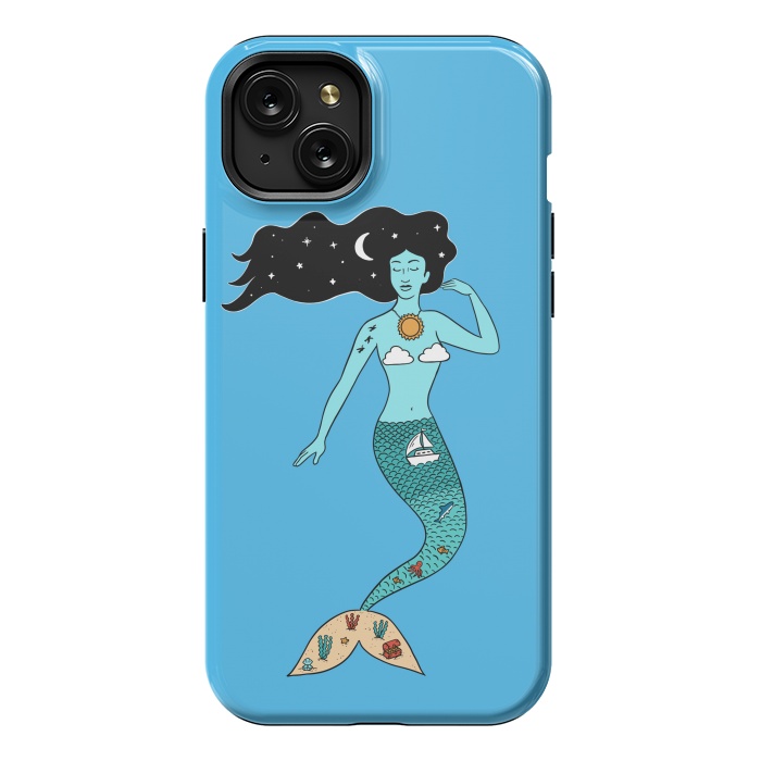 iPhone 15 Plus StrongFit Mermaid Nature Blue by Coffee Man
