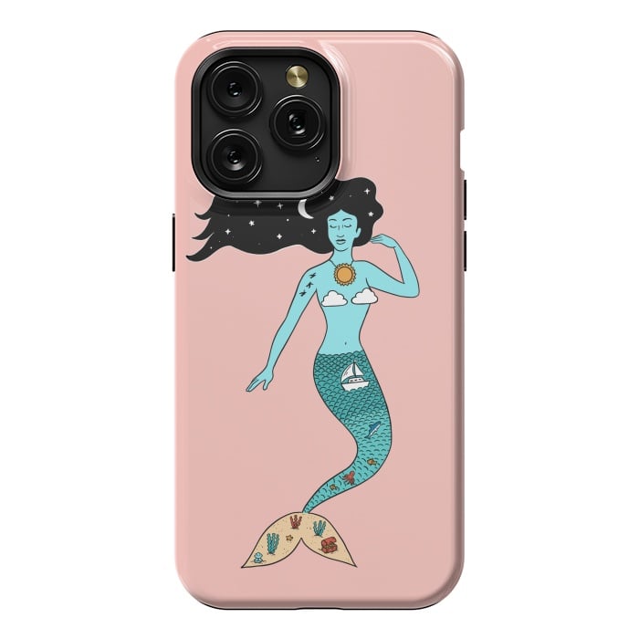 iPhone 15 Pro Max StrongFit Mermaid Nature Pink by Coffee Man