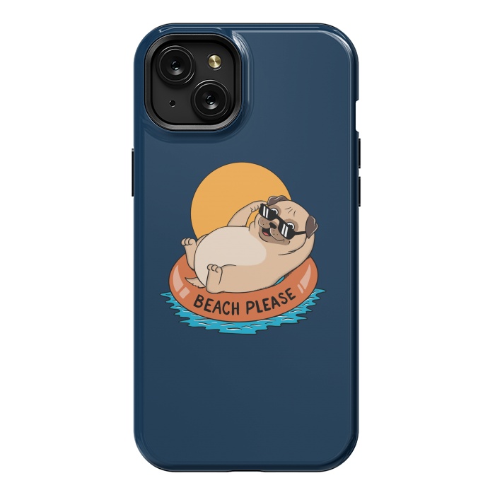 iPhone 15 Plus StrongFit Beach Please Blue by Coffee Man