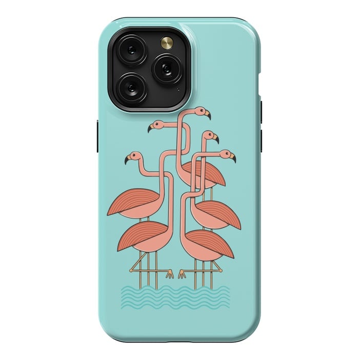 iPhone 15 Pro Max StrongFit Flamingos by Coffee Man