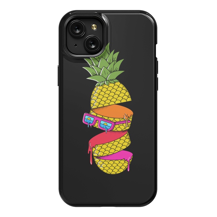 iPhone 15 Plus StrongFit Pineapple colors Black by Coffee Man