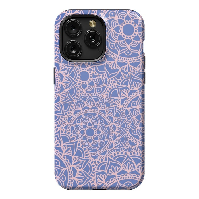 iPhone 15 Pro Max StrongFit Pink and Mauve Mandala Pattern by Julie Erin Designs