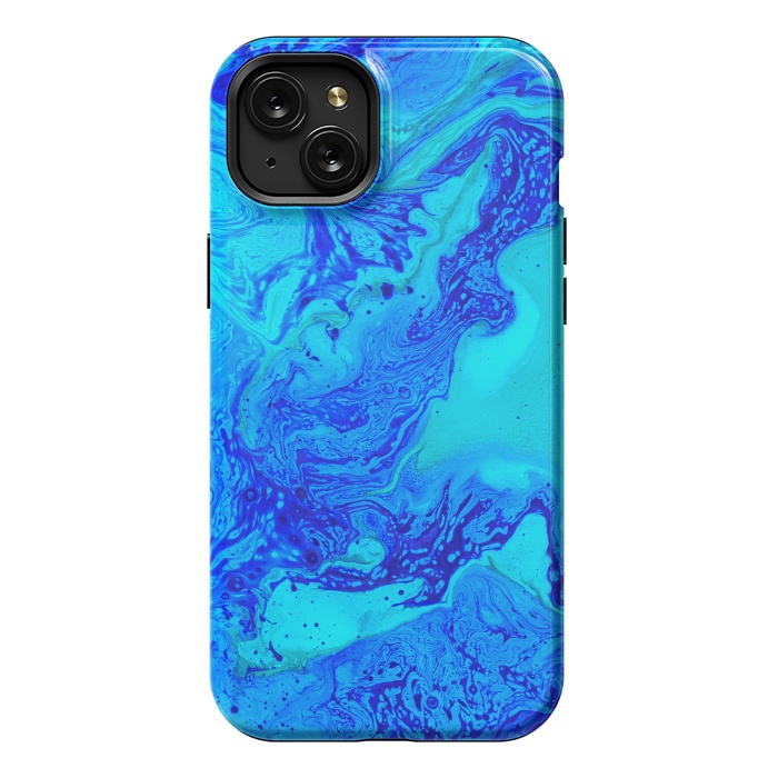 iPhone 15 Plus StrongFit Liquids In Blue Gradient by ArtsCase