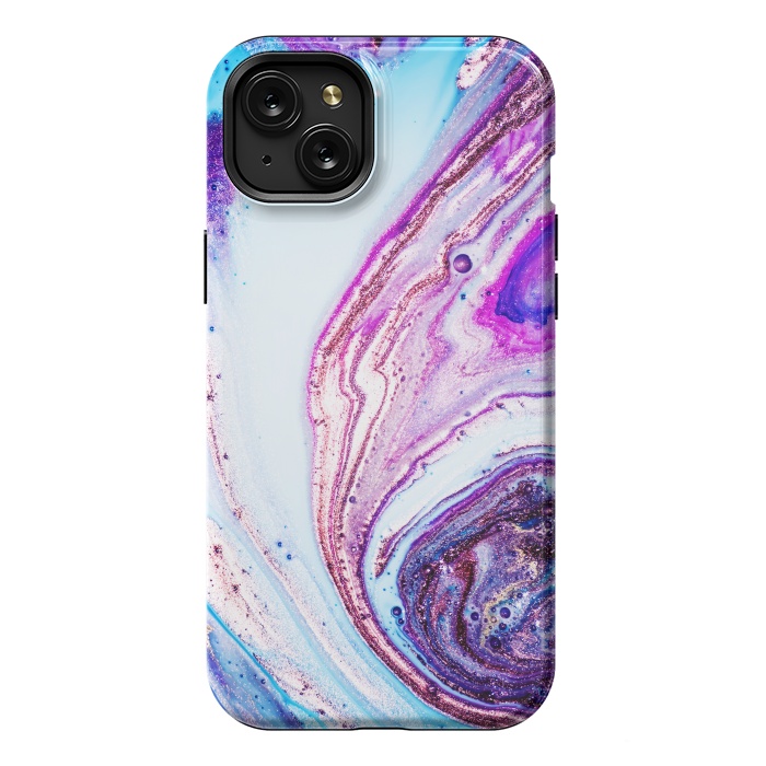 iPhone 15 Plus StrongFit Watercolors In Blue And Purple  by ArtsCase