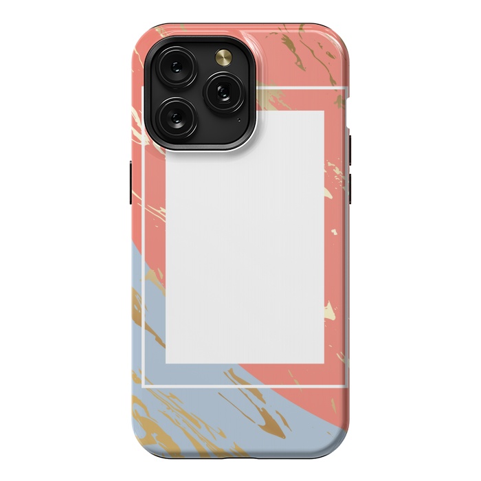 iPhone 15 Pro Max StrongFit Liquid In Melon, Gray And Gold by ArtsCase