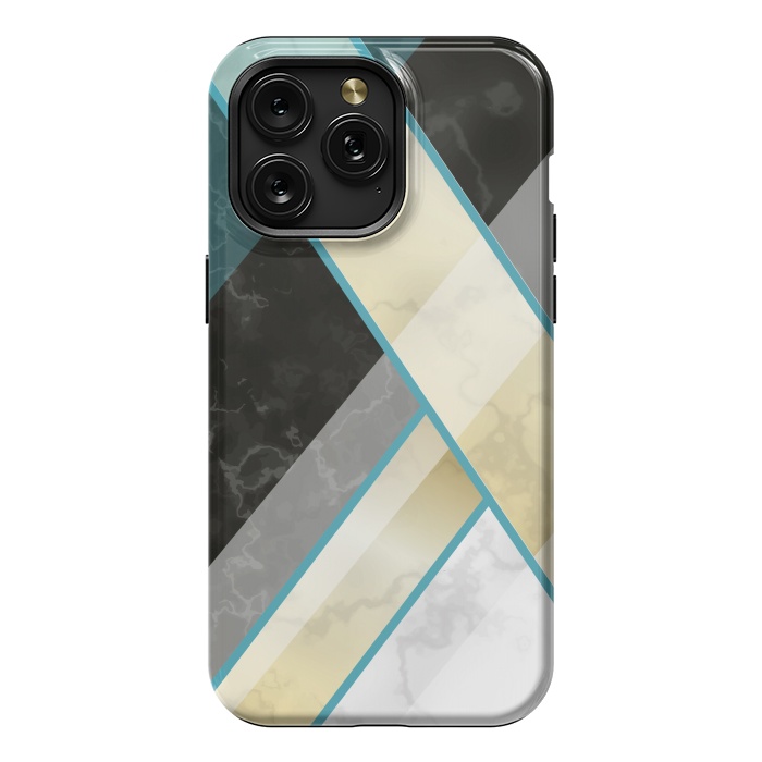 iPhone 15 Pro Max StrongFit Vertical Green Lines On Marble  by ArtsCase