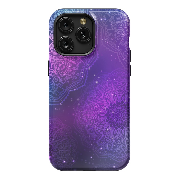 iPhone 15 Pro Max StrongFit Modern Purple Mandala Pattern    by ArtsCase