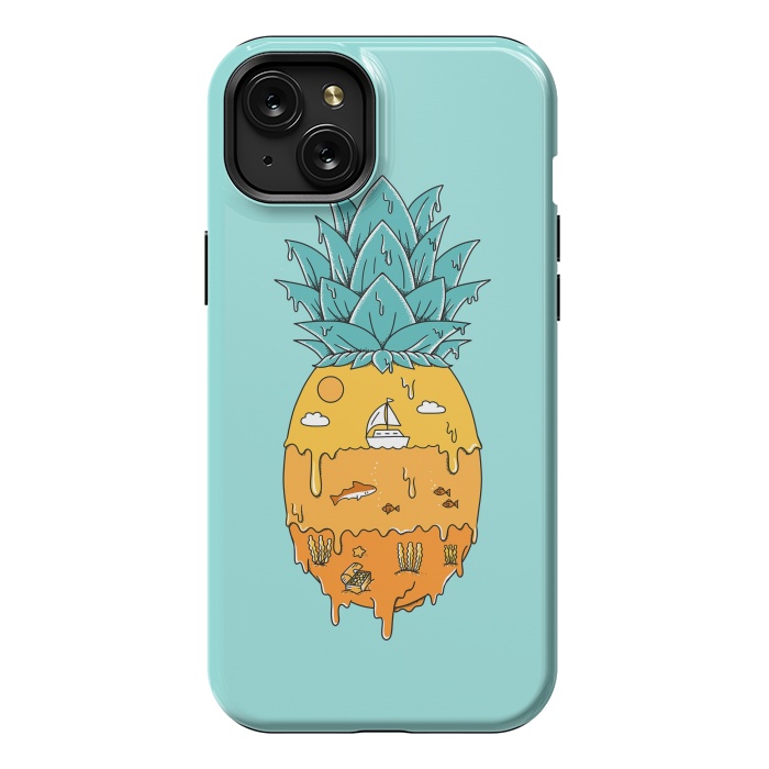 iPhone 15 Plus StrongFit Pineapple Landscape green by Coffee Man
