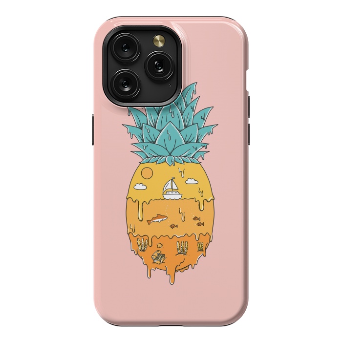 iPhone 15 Pro Max StrongFit Pineapple Landscape pink by Coffee Man